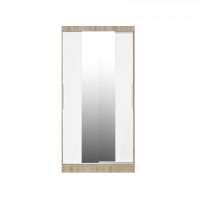 Dulap KOSS 04, cu usi glisante si oglinda, corp sonoma + usi alb, 100x60x200 cm