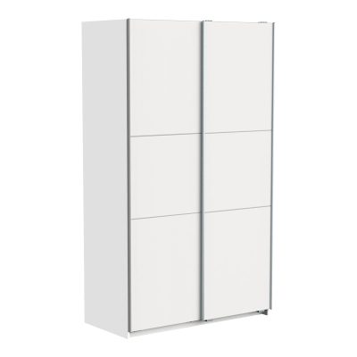 Dulap pentru haine cu uși glisante Kawen, Lemn, Alb, 116x60x203 cm - Alb