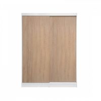 Dulap RODOS 01, usi glisante, corp alb + usi sonoma, 150x60x200 cm