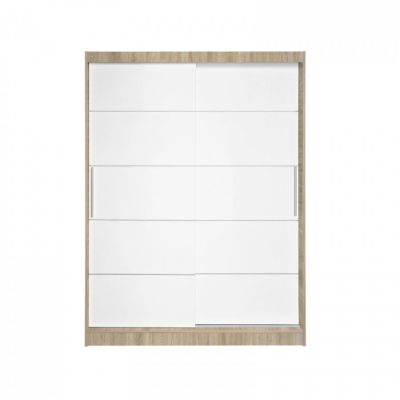 Dulap RODOS 03, usi glisante, corp somona + usi alb, 150x60x200 cm