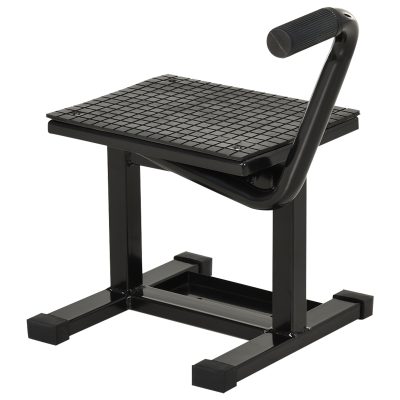 DURHAND Suport Motociclete din Oțel, Suport pentru Motociclete cu Suprafața și Manivelă din Cauciuc, 48x34x43 cm, Negru | Aosom Romania