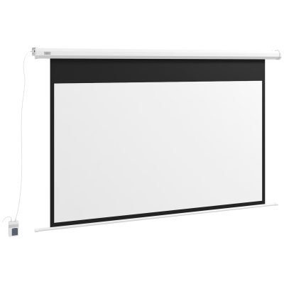 Ecran de Proiectie Motorizat de 84 de inci, 4K HD 16:9, cu Doua Telecomenzi pentru Interior/Exterior 215x8x140cm HOMCOM | Aosom Romania
