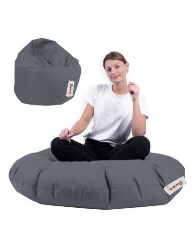 Fotoliu puf, Bean Bag, Ferndale, 100 cm,  impermeabil, 100 x 100 x 20 cm - Gri