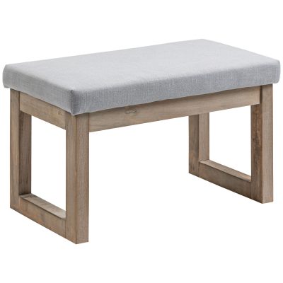 HOMCOM Bancă pentru picioare în design scandinav, taburet, suport pentru picioare, 68 cm x 38 cm x 42 cm, Gri + Natural | Aosom Romania