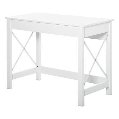 HOMCOM, Birou de Studiu, Stil Modern, MDF, Metal, 105x50x76 cm, Alb | Aosom Romania