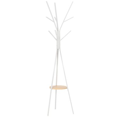 HOMCOM cuier vertical, design modern, 45x45x180cm, alb | Aosom Romania