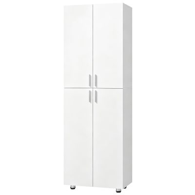 HOMCOM Dulap cu 4 Uși, 180 cm, Alb | Aosom Romania