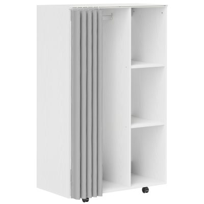 HOMCOM Dulap Haine Dulap Con 4 Ruote, Per Dormitor, 80x40x128 cm Cm, Alb | Aosom Romania