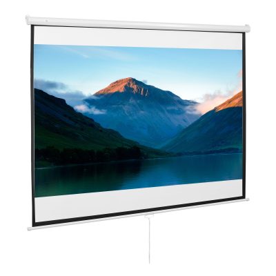 HOMCOM Ecran de Proiecție 203x152 cm, Fabricat din Țesătură și Metal, Ideal pentru Vizualizare Filme și Prezentări | Aosom Romania