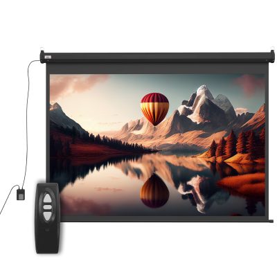 HOMCOM Ecran Proiecție, 100 inch, Format 4:3 Reglabil cu Telecomandă, Ecran de Proiecție Compact, 203x152 cm, Negru | Aosom Romania