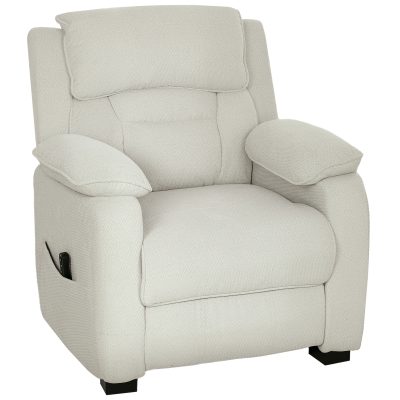 HOMCOM Fotoliu Electric Reclinabil 150° cu Suport pentru Picioare, Șezut Larg, Fotoliu Reclinabil Silențios, Port USB, Funcție Memorie, Telecomandă, din Catifea, pentru Living, Bej | Aosom Romania