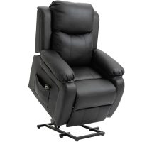 HOMCOM Fotoliu Relax Electric cu Ridicare și Reclinare 160°, Telecomandă, 76x90x105 cm, Negru | Aosom Romania