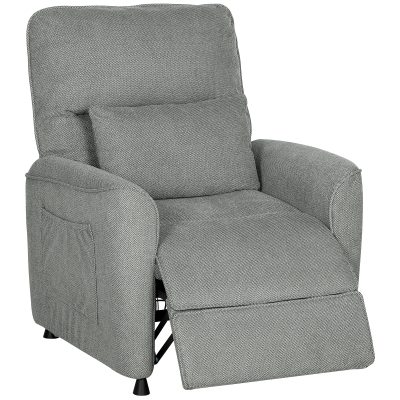 HOMCOM Fotoliu Relaxant Electric cu Masaj și Încălzire, Silențios, Reclinabil 150° în Cinilie cu Pernă, Funcție de Memorare, 2 Telecomenzi, Suport pentru Picioare, Pentru Living sau Birou, Gri Închis | Aosom Romania