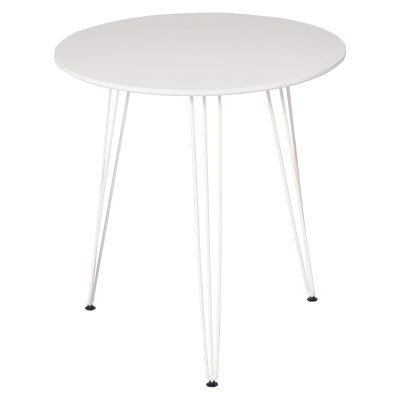 HOMCOM Masă de Comedor Rotundă cu Picioarele în formă de Furculiță din Metal Stil Modern Nordic pentru Bucătărie Sufragerie Cafenea Bar Ø70x75 cm Alb | Aosom Romania