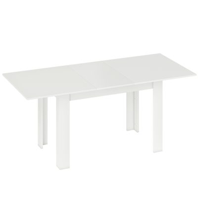 HOMCOM Masă extensibilă, 140/180 x 80 cm Masă de bucătărie pentru 6-8 persoane, pentru bucătărie, sufragerie, Alb | Aosom Romania