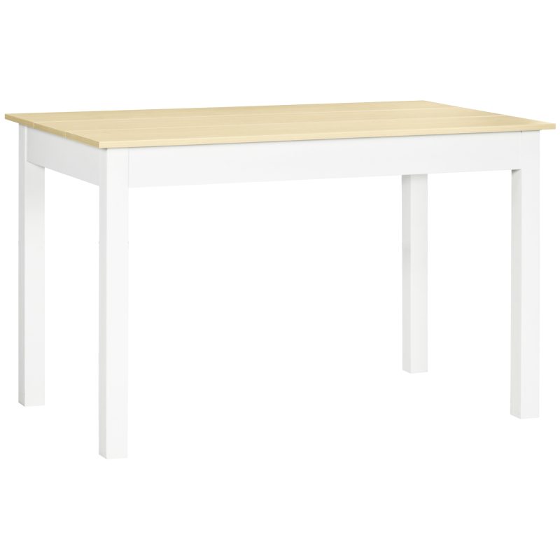 HOMCOM Masă pentru 4-6 Persoane, Masă Modernă de Bucătărie și Sufragerie din Lemn, 119x70x75 cm, Alb | Aosom Romania