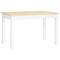 HOMCOM Masă pentru 4-6 Persoane, Masă Modernă de Bucătărie și Sufragerie din Lemn, 119x70x75 cm, Alb | Aosom Romania