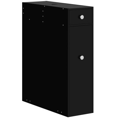 HOMCOM Mobilier pentru toaletă/baie cu suport hârtie igienică - 2 sertare organizator din MDF - 17 x 48 x 58 cm | Aosom Romania