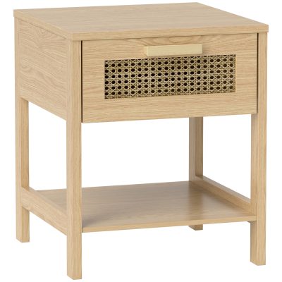 HOMCOM Noptier, Masa de noapte, Masa laterală cu sertar, MDF 40 x 40 x 48,4 cm | Aosom Romania