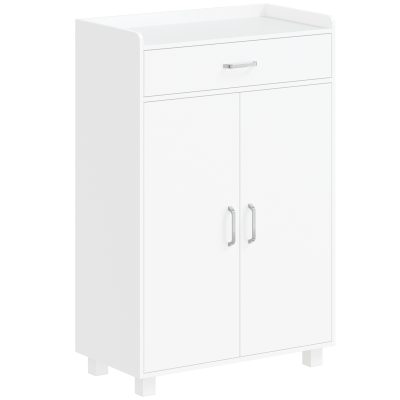 HOMCOM Pantofar cu 1 Sertar și 5 Rafturi Dulap pentru Pantofi Modern Rafturi Reglabile 6 Perechi 62,5x35x95 cm Alb | Aosom Romania