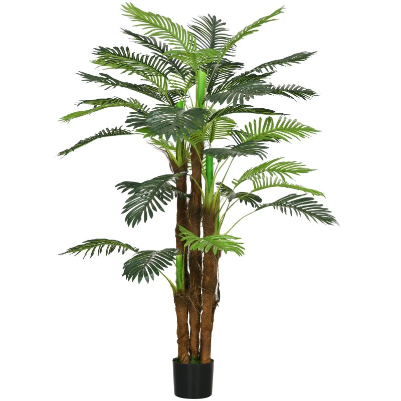 HOMCOM Plantă Artificială de Interior în Ghiveci, cu 36 Frunze din PE și Ciment, Ø16x160 cm, Verde | Aosom Romania