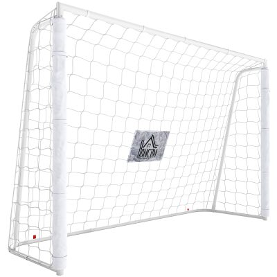 HOMCOM Poartă de Fotbal pentru Adulți și Copii de Grădină cu Țintă Centrală și Stâlpi, 186x62x123 cm, Alb | Aosom Romania