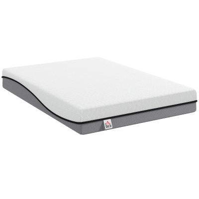 HOMCOM Saltea 140x200cm H3 mediu-firmă 20 cm Înălțime Ergonomică, Respirantă din spumă memory cu gel, OEKO-TEX & CertiPUR | Aosom Romania