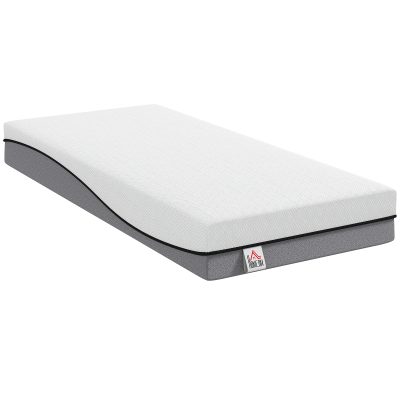 HOMCOM Saltea tip cu arcuri pocket cu spumă memory infuzată cu ceai verde H3 duritate Oeko-TEX & CertiPUR 200x90x20 cm Gri | Aosom Romania