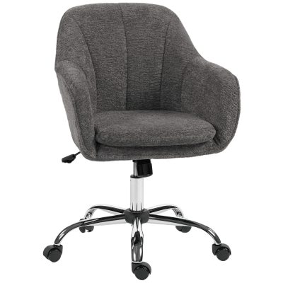 HOMCOM Scaun de birou, fotoliu de birou ergonomic reglabil pe înălțime, șezut pivotant, funcție de balans, gri | Aosom Romania