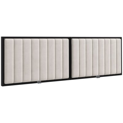 HOMCOM Tăblie de perete pentru pat dublu, tapițată, din catifea, pentru paturi de 180 cm, crem | Aosom Romania