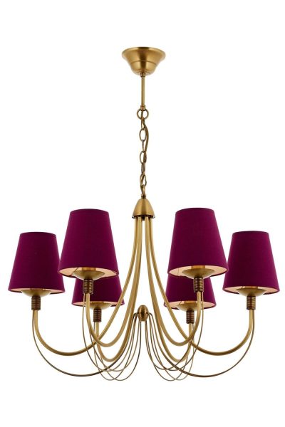 Lustra Hunt Chandelier 4325-6, Violet - Multicolor