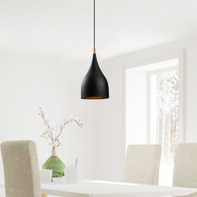 Lustră Sağlam - 3770, Negru - Auriu, Ø25x137 cm - Negru - Auriu