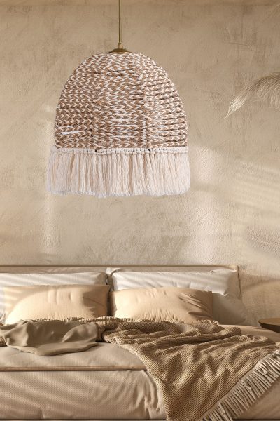 Lustră TM224, Ecru, Ø30x80 cm - Crem