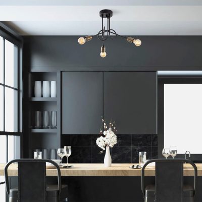 Lustra Viraj Chandelier, Negru, 16x16x32 cm - Negru