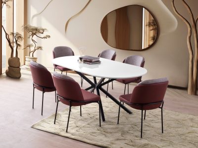 Masă dining Aura - 3012, Alb, 180x90x79 cm - Alb