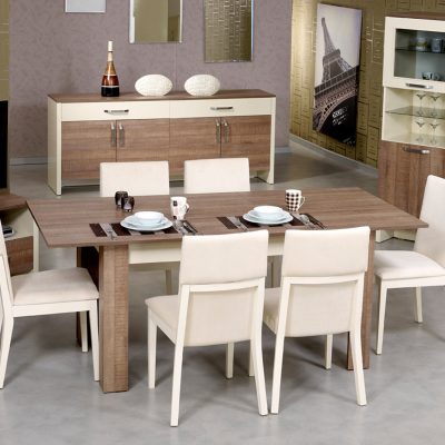 Masă dining extensibilă Bois, Diverse culori, 78x90x150 cm - Dark oak