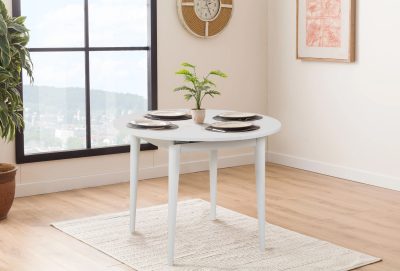 Masă dining extensibilă Vina 139, Alb, 100x100x75 cm - Alb