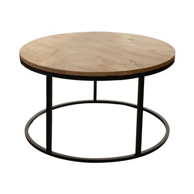Masuta de cafea Drion  marmura neagra-metal negru D60x40cm - Stejar