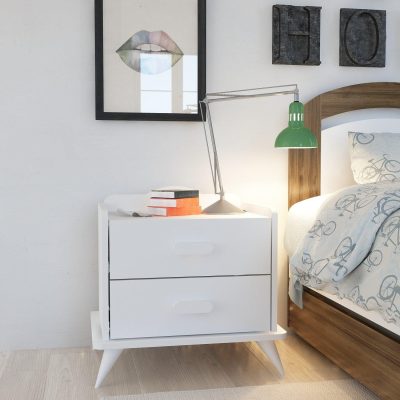 Noptiera Andaz, Alb, 60x59x42 cm - Alb