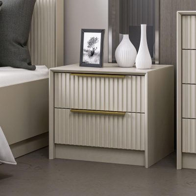 Noptiera Kale Luxe - 7938, Piatră, Bej, 53x45x45 cm - Bej