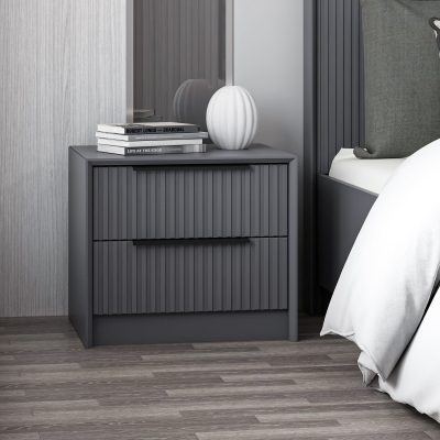 Noptieră Kale Luxe Soft - 4799, Antracit, 45x45x53 cm - Antracit