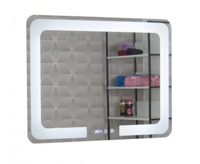 Oglinda cu iluminare LED, functie dezaburire, ceas si termometru, MD1, 80x60 cm