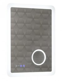 Oglinda cu iluminare LED, functie dezaburire, ceas, termometru si lupa, MD5, 60x80 cm
