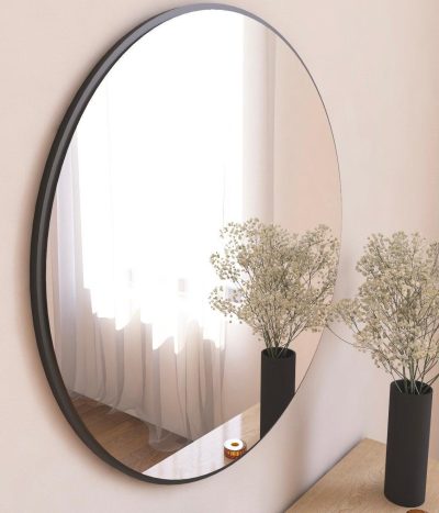 Oglindă decorativă Ozze, Diverse culori, 60x2x60 cm - Negru