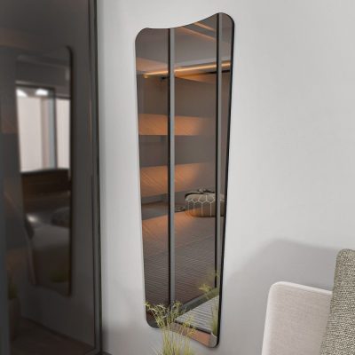 Oglindă mare Vitros, Transparent - Negru, 55x2x150 cm - Transparent - Negru