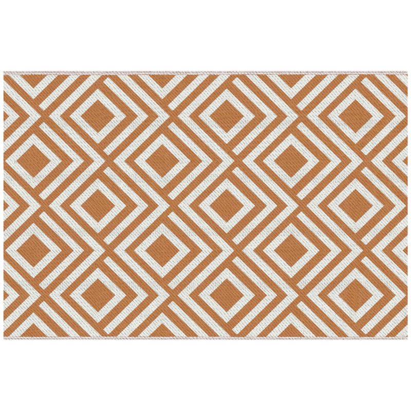 Outsunny Covor de Exterior pentru Balcon și Terasă, Rezistent la Raze UV, 182x274 cm, Maro și Alb | Aosom Romania