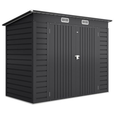 Outsunny Sopron de Gradina de 8 x 4FT Galvanizat Sopron din Metal