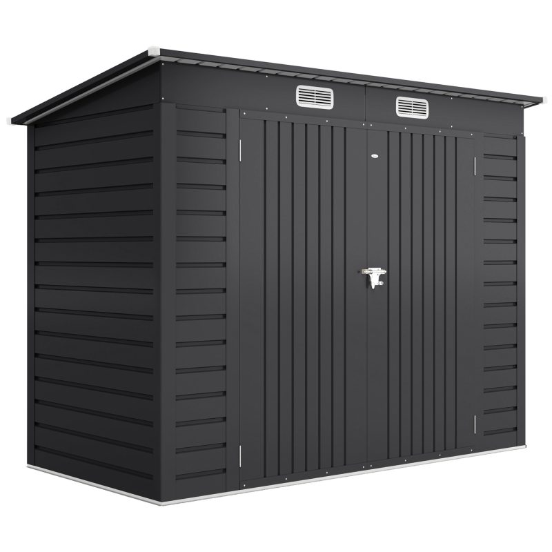 Outsunny Sopron de Gradina de 8 x 4FT Galvanizat Sopron din Metal