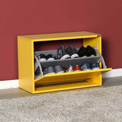 Pantofar Băncuță SHC-110-BB-1 Home Collection®, cu Șezut, 6 Perechi, 60x42x30 cm - Galben