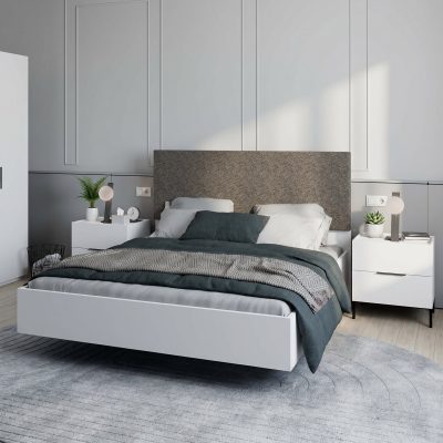 Pat dublu KRY-1616-DD-3 Home Collection® Oryana, 171x120x206 cm - Alb